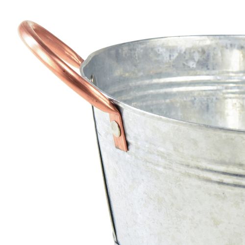 Artikel Blomskål rund med handtag metallskål Ø21cm H9,5cm