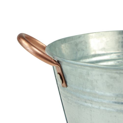Artikel Blomskål rund med handtag metallskål Ø17,5cm H9cm