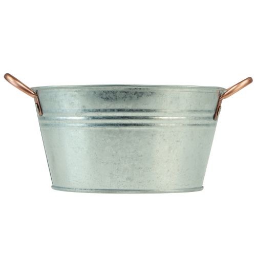 Artikel Blomskål rund med handtag metallskål Ø17,5cm H9cm