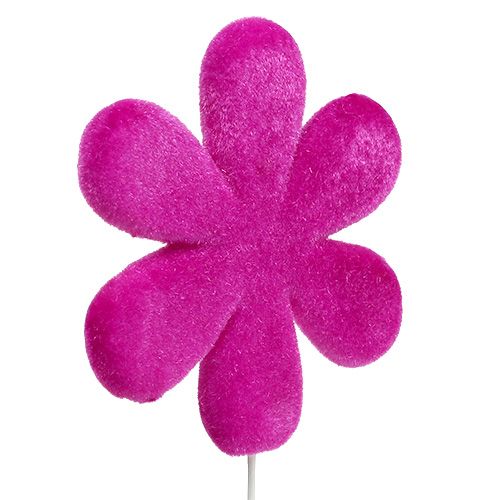 Blommor studs färgglada flockade Ø8,5cm 8st