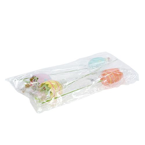 Floristik24 Blomma plugg ägg med djur sortering 8cm L30cm 4st