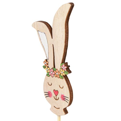 Artikel Blomplugg trä dekorativt kaninhuvud på pinne 11cm 12 st