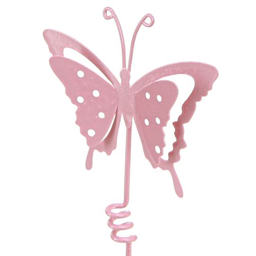 Artikel Blomplugg fjäril metall rosa L24cm 12 st