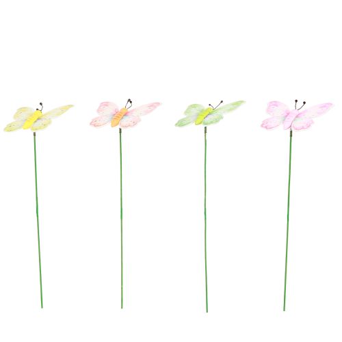 Artikel Blomplugg fjäril rosa grön orange 8x5,5cm 16 st