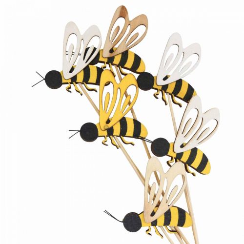 Floristik24 Blomplugg bi deco plugg trä bi dekoration 7cm 12st