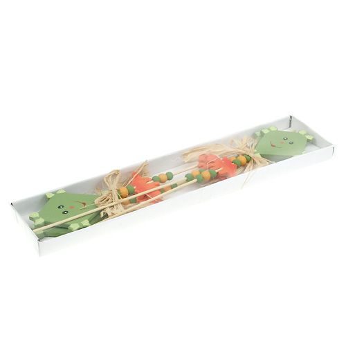 Floristik24 Blommeplugg drake grön L31cm 4st