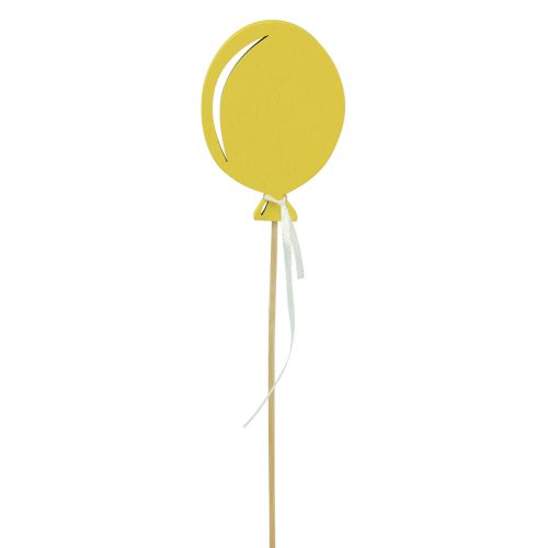Blomplugg bukett dekoration tårt topper ballong gul 28cm 8st
