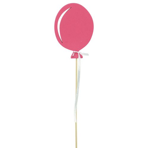 Floristik24 Blomplugg bukett dekoration tårt topper ballong rosa 28cm 8st