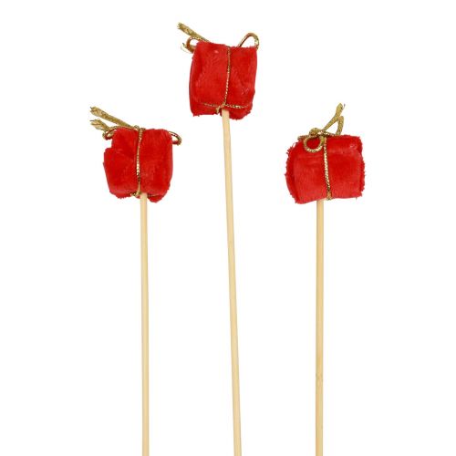 Floristik24 Blomplugg julpaket dekoration röd 2,5cm 15 st