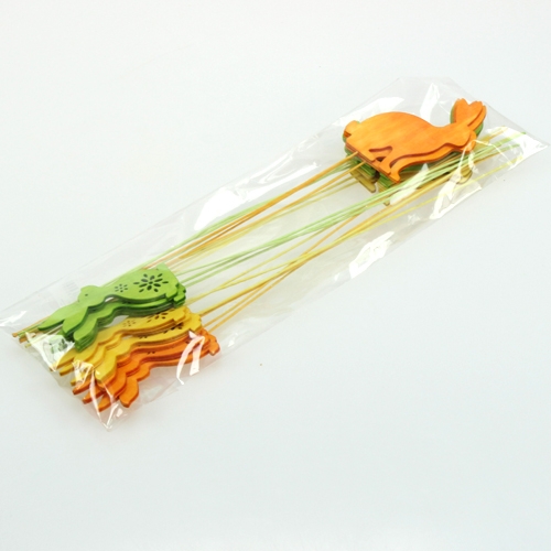 Floristik24 Dekorativ plugg kanin 3-färgad assorterad 8cm 18 st