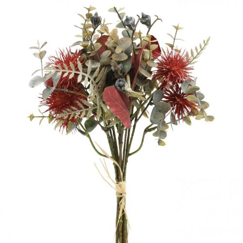 Floristik24 Bukett konstgjorda blommor eukalyptus tistel blomdekor 36cm