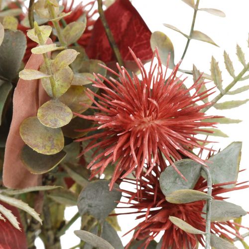 Floristik24 Bukett konstgjorda blommor eukalyptus tistel blomdekor 36cm