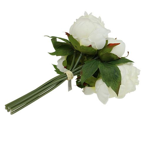 Floristik24 Bukett med pioner vit L30cm