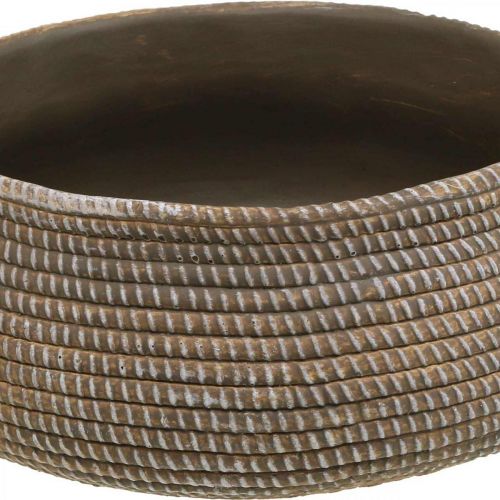 Floristik24 Blomkruka boho skål flätmönster keramik Ø26cm H10cm