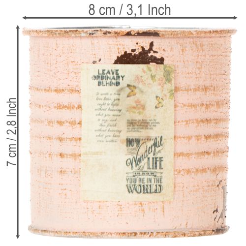 Artikel Blomkruka dekorativ burk laxfärgad metall örtburk Ø8cm H7.5cm