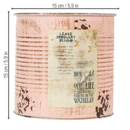 Artikel Blomkruka dekorativ burk laxfärgad metallplanter Ø15,5cm H15cm