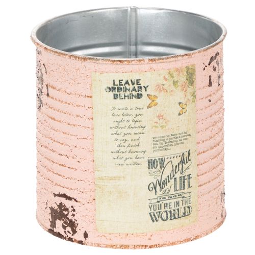 Floristik24 Blomkruka dekorativ burk laxfärgad metall sommardekoration Ø11cm H10.5cm