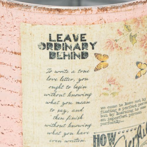 Artikel Blomkruka dekorativ burk laxfärgad metall sommardekoration Ø11cm H10.5cm