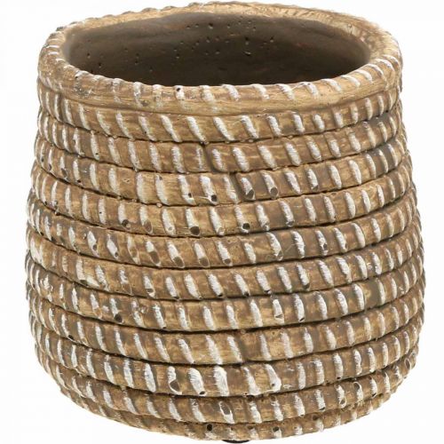 Floristik24 Boho blomkruka flätad look kruka keramik Ø6cm H7,5cm 4st