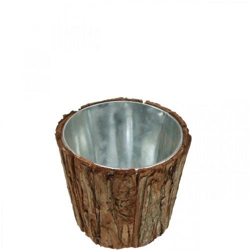 Floristik24 Planteringskärl, blomkruka hög, trädbarksdekoration Ø14cm H12,5cm