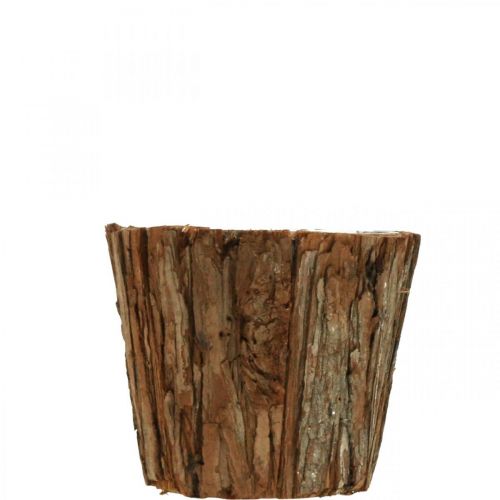 Floristik24 Planteringskärl, blomkruka hög, trädbarksdekoration Ø14cm H12,5cm