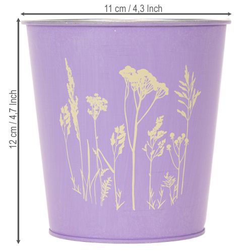 Rund pastellfärgad blomkruka med blommotiv för krukväxter, 12 cm, 3 stycken | Floristik24.se
