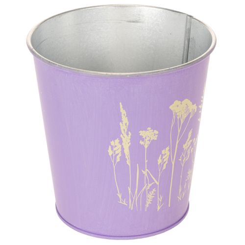 Rund pastellfärgad blomkruka med blommotiv för krukväxter, 12 cm, 3 stycken | Floristik24.se