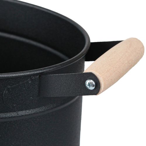 Artikel Blomkruka metall ovalt handtag svart natur 34x19,5x15cm