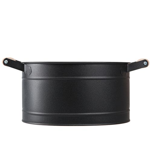 Artikel Blomkruka metall ovalt handtag svart natur 34x19,5x15cm