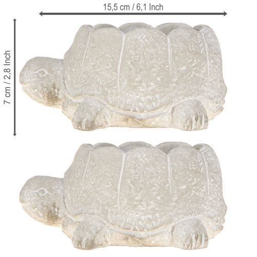 Artikel Blomkruka sköldpadda betongdekor gråvit 15,5cm 2st
