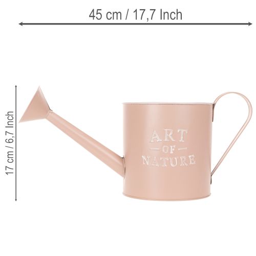 Vintage dekorativ blomkruka/vattenkanna, antik rosa zink, Ø16,5 cm H17 cm | Floristik24.se