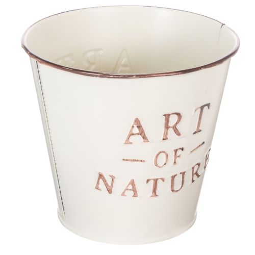 Blomkruka i zink, creme, Ø15cm H13,5cm | Floristik24.se