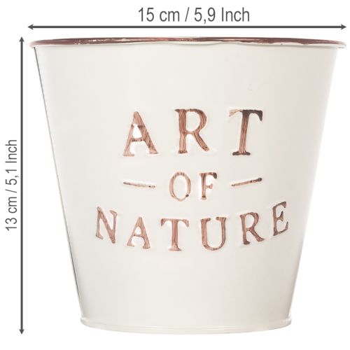Blomkruka i zink, creme, Ø15cm H13,5cm | Floristik24.se