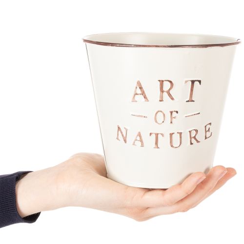 Artikel Blomkruka i zink, creme, Ø15cm H13,5cm