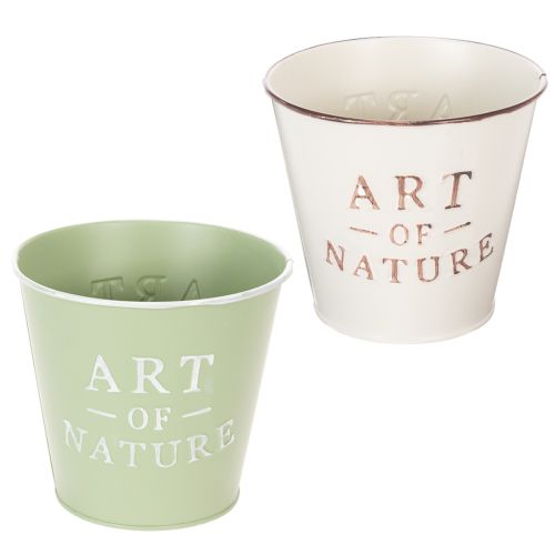 Art of Nature kruka med text, dekoration för fönsterbräda och vardagsrum, 15 cm, 2 stycken