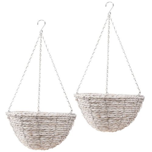 Artikel Blomkruka hängande sugrör naturvit Ø28cm H15cm 2st