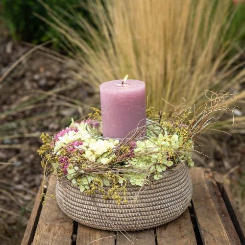 Floristik24 Blomkruka boho skål flätmönster keramik Ø26cm H10cm