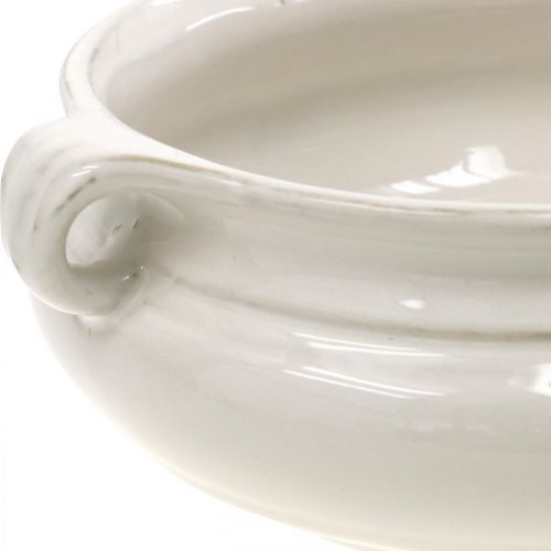 Floristik24 Blomkruka med handtag Planteringskruka Keramisk växtkruka Vit Ø22cm