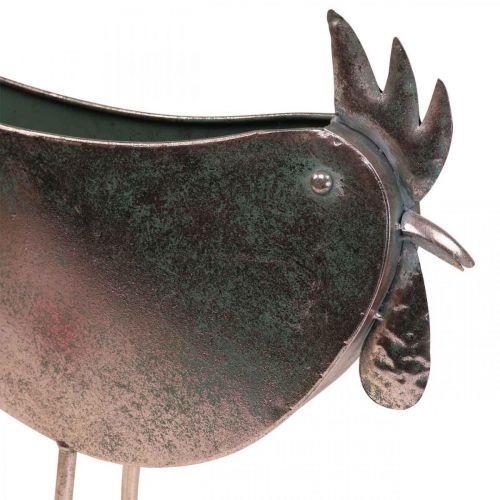 Artikel Blomkruka Kyckling Metall Fågel Metallic Rosé 51×16×37cm