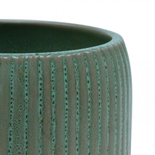 Artikel Blomkruka i keramik med spår grön Ø12cm H10,5cm