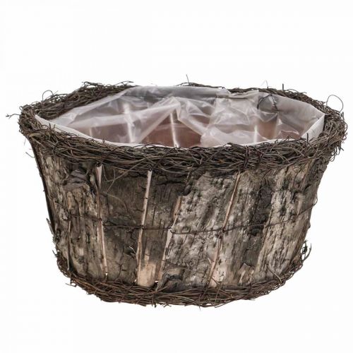 Blomkruka Växtkruka Rund Björkbark Vinstockar Ø33cm H16cm