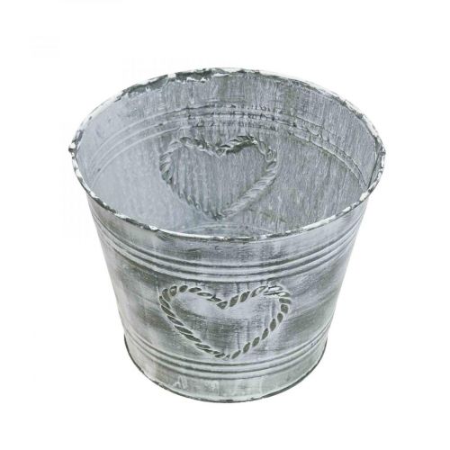 Floristik24 Blomkruka shabby chic kruka metallhjärta Ø17cm H13,5cm