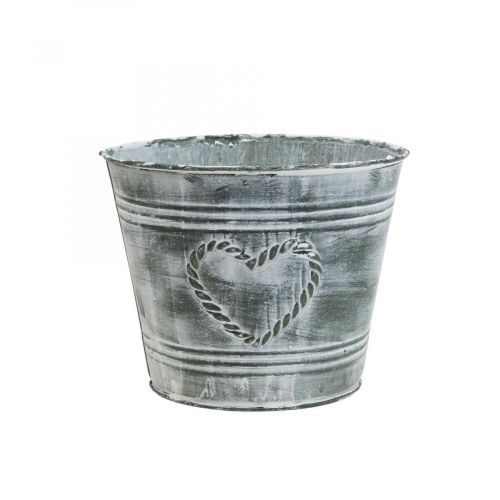 Artikel Blomkruka shabby chic kruka metallhjärta Ø17cm H13,5cm