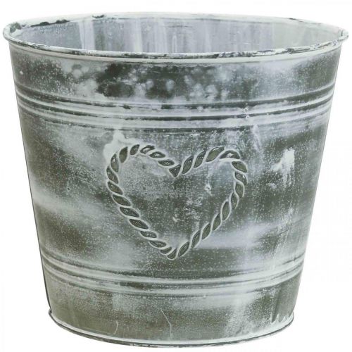 Artikel Blomkruka shabby chic kruka metallhjärta Ø22cm H17,5cm