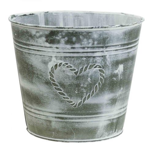Artikel Blomkruka Shabby Chic kruka metallhjärta Ø17,5cm H15,5cm