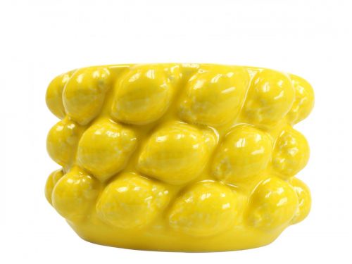 Blomkruka citronkruka keramik gul Ø18,5cm H12cm