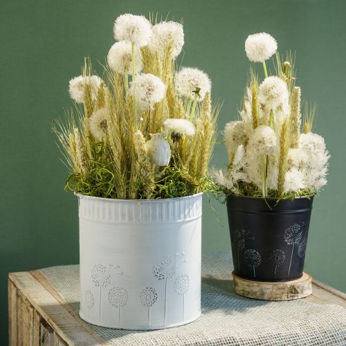 Floristik24 Planteringskruka maskros blomkruka vit Ø12,5cm H14cm