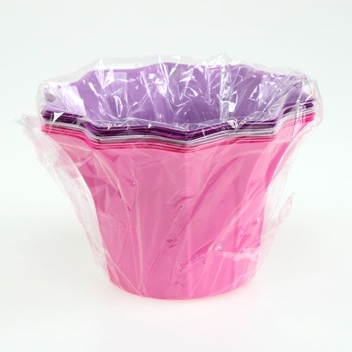 Floristik24 Plastkanna färgglad Ø15cm H10cm 10st