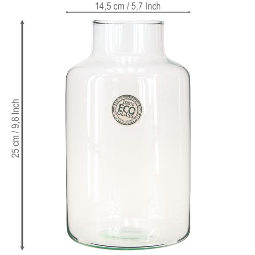 Artikel Blomvas glas dekorativ vas med hals klar Ø14,5cm H25cm