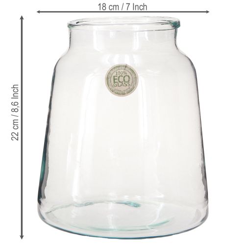 Artikel Blomvas glas klarglas vas bordsdekoration Ø18cm H22cm